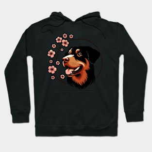 Deutscher Wachtelhund Enjoys Spring Cherry Blossoms Hoodie